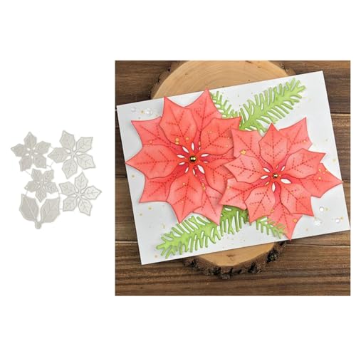 Weihnachts Blume Metall Stanzschablone, Stanzformen, Stanzbögen, Prägeschablonen, Cutting Die Set, Stanzschablonen für DIY Scrapbooking, Fotoalbum Dekorative von Lotmouday