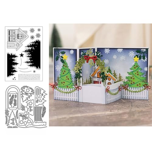 Weihnachtsbaumhaus Stempel und Stanzen Set, Stempel Stanzformen Sets Scrapbooking Prägeschablone Für DIY Scrapbooking Kunsthandwerk Weihnachtsbaumhaus Stempel und Stanzen Set, Stempel Stanzformen Sets Scrapbooking Prägeschablone Für DIY Scrapbooking Kunsthandwerk von Lotmouday