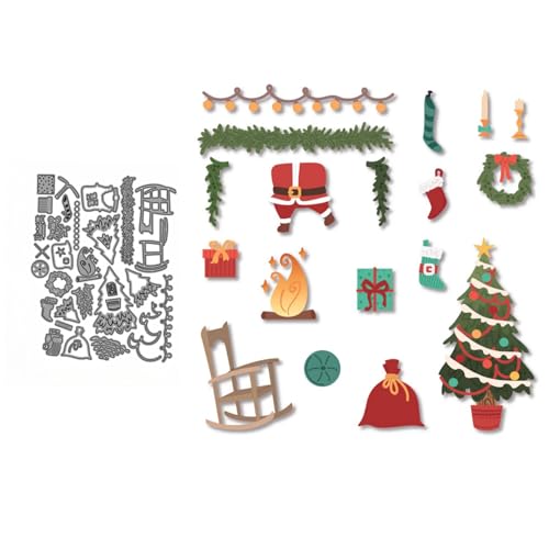 Weihnachtsdekoration Metall Stanzschablone, Stanzformen, Stanzbögen, Prägeschablonen, Cutting Die Set, Stanzschablonen für DIY Scrapbooking, Fotoalbum Dekorative von Lotmouday