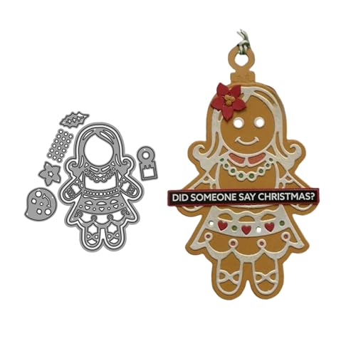 Weihnachtsmädchen Metall Stanzschablone, Stanzformen, Stanzbögen, Prägeschablonen, Cutting Die Set, Stanzschablonen für DIY Scrapbooking, Fotoalbum Dekorative von Lotmouday