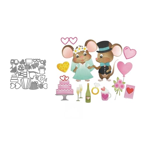 Weihnachtsmaus Metall Stanzschablone, Stanzformen, Stanzbögen, Prägeschablonen, Cutting Die Set, Stanzschablonen für DIY Scrapbooking, Fotoalbum Dekorative von Lotmouday