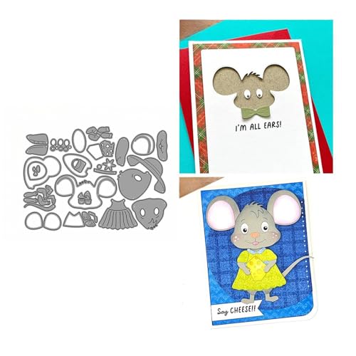Weihnachtsmaus Metall Stanzschablone, Stanzformen, Stanzbögen, Prägeschablonen, Cutting Die Set, Stanzschablonen für DIY Scrapbooking, Fotoalbum Dekorative von Lotmouday