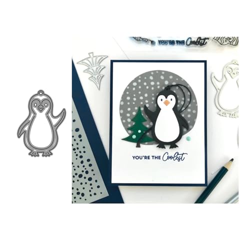 Weihnachtspinguin Metall Stanzschablone, Stanzformen, Stanzbögen, Prägeschablonen, Cutting Die Set, Stanzschablonen für DIY Scrapbooking, Fotoalbum Dekorative von Lotmouday