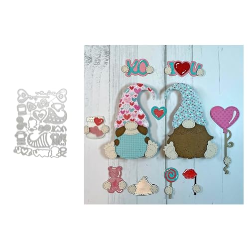 Weihnachtszwerg Metall Stanzschablone, Stanzformen, Stanzbögen, Prägeschablonen, Cutting Die Set, Stanzschablonen für DIY Scrapbooking, Fotoalbum Dekorative von Lotmouday