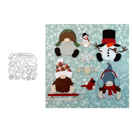 Weihnachtszwerg Metall Stanzschablone, Stanzformen, Stanzbögen, Prägeschablonen, Cutting Die Set, Stanzschablonen für DIY Scrapbooking, Fotoalbum Dekorative von Lotmouday