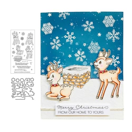Winterhirsch Stempel und Stanzen Set, Stempel Stanzformen Sets Scrapbooking Prägeschablone Für DIY Scrapbooking Kunsthandwerk Winterhirsch Stempel und Stanzen Set, Stempel Stanzformen Sets Scrapbooking Prägeschablone Für DIY Scrapbooking Kunsthandwerk von Lotmouday