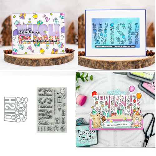 Wish Stempel und Stanzen Set, Stempel Stanzformen Sets Scrapbooking Prägeschablone Für DIY Scrapbooking Kunsthandwerk von Lotmouday