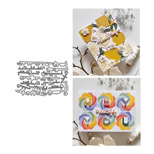 Wörter Metall Stanzschablone, Stanzformen, Stanzbögen, Prägeschablonen, Cutting Die Set, Stanzschablonen für DIY Scrapbooking, Fotoalbum Dekorative von Lotmouday