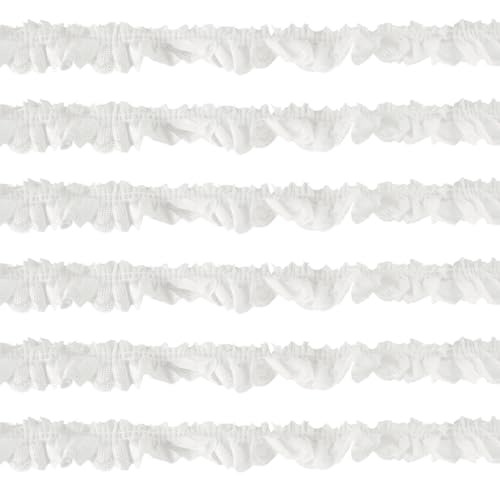 Lotsdonxia 5 Meter weißes 3-lagiges plissiertes Organza-Spitzenband, breite Vintage-Stickerei zum Nähen, Kleid, Rock, Socken und Bastelarbeiten, elegant und zart Lotsdonxia 5 Meter weißes 3-lagiges plissiertes Organza-Spitzenband, breite Vintage-Stickerei zum Nähen, Kleid, Rock, Socken und Bastelarbeiten, elegant und zart von Lotsdonxia