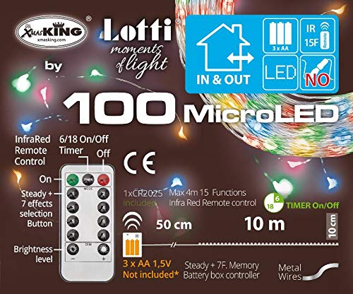 LOTTI Kette M 100 Microled Multi 1,5 mm Fernbedienung IR 15 Funktionen On-Off 8G, mehrfarbig, 8024199049499 von Lotti