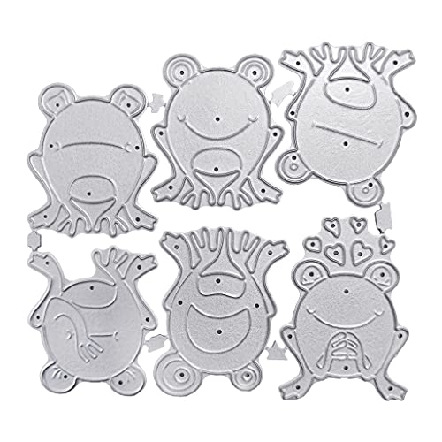 6 Frösche Metall Stanzformen Stanzformen für Kartengestaltung Clearance, Prägeschablonen für Scrapbooking, DIY Album Papierkarten Dekoration von Lottoyday