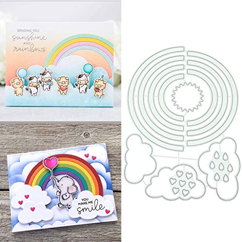 DIY Regenbogen-Metall-Stanzformen, Stanzformen für Kartenherstellung, Prägeschablonen für Scrapbooking, DIY Album, Papierkarten, Dekoration DIY Regenbogen-Metall-Stanzformen, Stanzformen für Kartenherstellung, Prägeschablonen für Scrapbooking, DIY Album, Papierkarten, Dekoration von Lottoyday