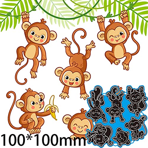 Little Monkey Metall-Stanzformen, Stanzformen für Kartengestaltung, Prägeschablonen für Scrapbooking, DIY Album, Papierkarten, Dekoration von Lottoyday