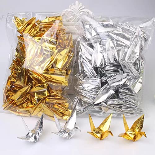 Origami-Papierkraniche, 1000 Stück, goldfarben, vorgefertigt, schillernd, 10 cm, gefaltet, 1000 japanische Kraniche, mobile Schnur, DIY-Tauben, Girlande für Valentinstag, Hochzeit, Party, Hintergrund Origami-Papierkraniche, 1000 Stück, goldfarben, vorgefertigt, schillernd, 10 cm, gefaltet, 1000 japanische Kraniche, mobile Schnur, DIY-Tauben, Girlande für Valentinstag, Hochzeit, Party, Hintergrund von Lotus Mann