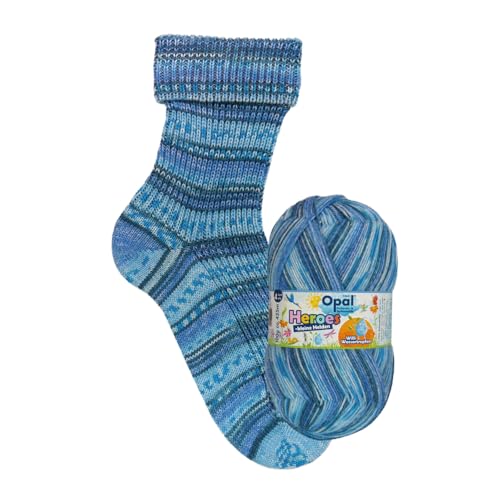 100 g Opal Heroes 4-fädiges Sockengarn, 75% Wolle, 25% Polyamid, Space Dyed, bunte Garne zum Stricken & Häkeln, flauschig atmungsaktiv für Socken, Pullover & Mützen (11540) von Lotus Yarns