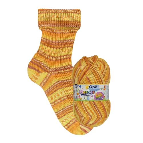 100 g Opal Heroes 4-fädiges Sockengarn, 75% Wolle, 25% Polyamid, Space Dyed, bunte Garne zum Stricken & Häkeln, flauschig atmungsaktiv für Socken, Pullover & Mützen (11544) von Lotus Yarns