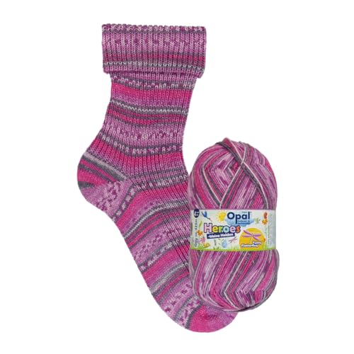 100 g Opal Heroes 4-fädiges Sockengarn, 75% Wolle, 25% Polyamid, Space Dyed, bunte Garne zum Stricken & Häkeln, flauschig atmungsaktiv für Socken, Pullover & Mützen (11545) von Lotus Yarns