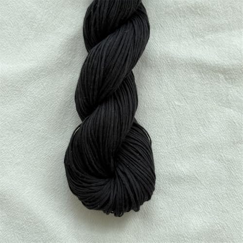 Lotus Rococo Flat Baumwollgarn, perfekt für Frühling und Sommer, DIY-Handstricken, mit Leinen- und Baumwoll-Mischgewebe, 50 g (01 Schwarz) von Lotus Yarns