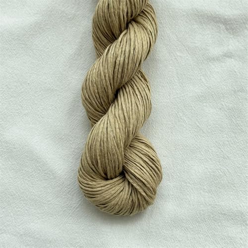 Lotus Rococo Flat Baumwollgarn, perfekt für Frühling und Sommer, DIY-Handstricken, mit Leinen- und Baumwoll-Mischgewebe, 50 g (10 Khaki) von Lotus Yarns