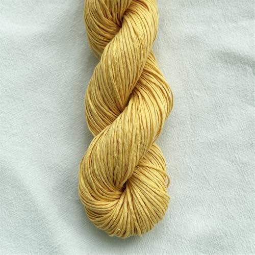 Lotus Rococo Flat Baumwollgarn, perfekt für Frühling und Sommer, DIY-Handstricken, mit Leinen- und Baumwoll-Mischgewebe, 50 g (14 hellgelb) von Lotus Yarns