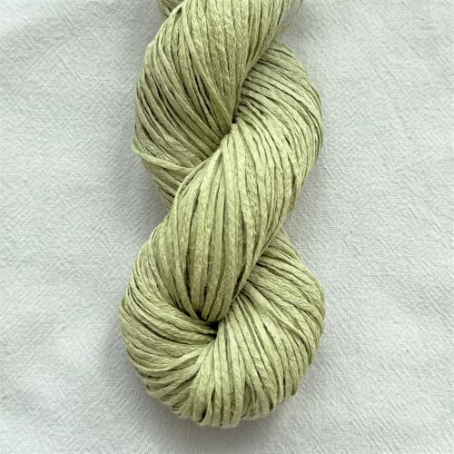 Lotus Rococo Flat Baumwollgarn, perfekt für Frühling und Sommer, DIY-Handstricken, mit Leinen- und Baumwoll-Mischgewebe, 50 g (15 Grasgrün) von Lotus Yarns