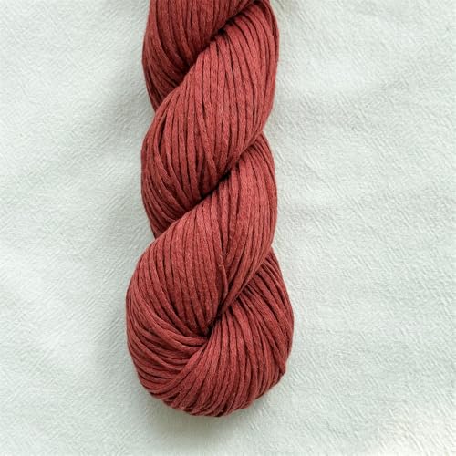 Lotus Rococo Flat Baumwollgarn, perfekt für Frühling und Sommer, DIY-Handstricken, mit Leinen- und Baumwoll-Mischgewebe, 50 g (17 Rostrot) von Lotus Yarns