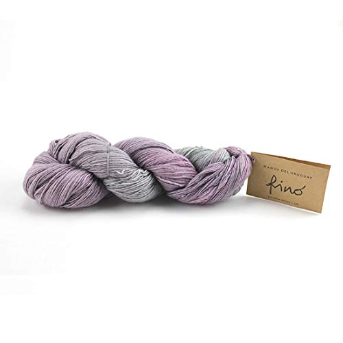 Lotus Yarns Handgefärbtes Uruguay Manos Fino 70 % extrafeine Merinowolle 30 % Seide Handstricken Häkelgarn (#437) von Lotus Yarns