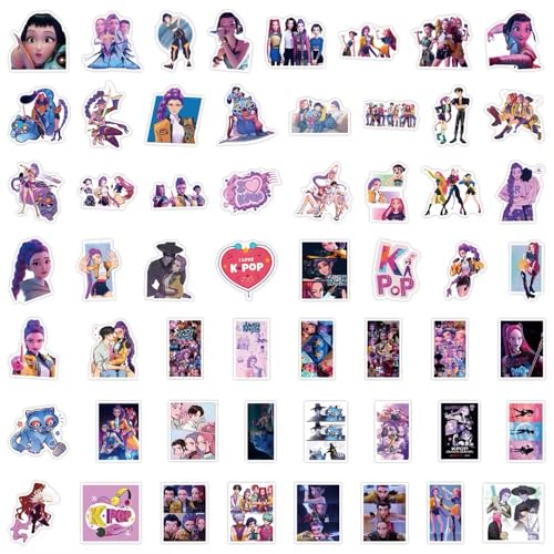 Aufkleber Kpop Sticker Kpop Merch Rumi Mira Zoey Sticker Saja Boys Jinu Derpy Cat Sticker Vinyl Wasserdicht für Teenager Mädchen (55-A) von Lotusbloom
