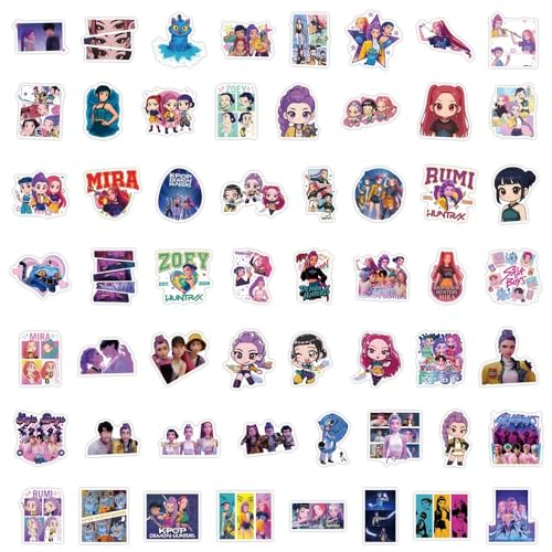 Aufkleber Kpop Sticker Kpop Merch Rumi Mira Zoey Sticker Saja Boys Jinu Derpy Cat Sticker Vinyl Wasserdicht für Teenager Mädchen (55-B) von Lotusbloom