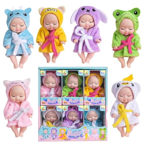 Lotvic 6 Stück Mini Reborn Puppen, Newborn Reborn Baby, Mini Reborn Babypuppen, Baby Mini Puppen Mit Kleidung, Waschbares PVC-Material, für Mädchen, Kleinkinder und Kinder Lotvic 6 Stück Mini Reborn Puppen, Newborn Reborn Baby, Mini Reborn Babypuppen, Baby Mini Puppen Mit Kleidung, Waschbares PVC-Material, für Mädchen, Kleinkinder und Kinder von Lotvic