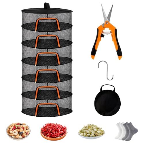 Lotvic Trockennetz, 6-Tiers Kräutertrockner Hängend, Trocknungsnetz mit Astschere und Haken, Kräuter Trocknen Netz, Kräuternetz zum Trocknen, für Pflanze, Fleisch, Blumen, Früchte, Kleidung Lotvic Trockennetz, 6-Tiers Kräutertrockner Hängend, Trocknungsnetz mit Astschere und Haken, Kräuter Trocknen Netz, Kräuternetz zum Trocknen, für Pflanze, Fleisch, Blumen, Früchte, Kleidung von Lotvic