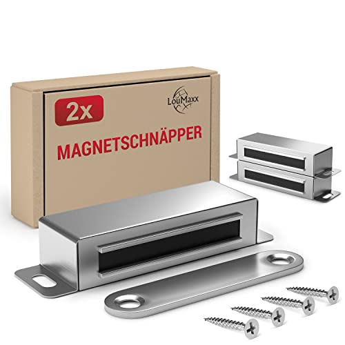 LouMaxx Magnetschnäpper stark - Haltekraft 15kg - 2er Set aus Edelstahl – Türmagnet - Schrankmagnet – Möbelmagnete – Tuer Magnetverschluss Edelstahl– Magnethalter Schranktür für sicheren Halt LouMaxx Magnetschnäpper stark - Haltekraft 15kg - 2er Set aus Edelstahl – Türmagnet - Schrankmagnet – Möbelmagnete – Tuer Magnetverschluss Edelstahl– Magnethalter Schranktür für sicheren Halt von LouMaxx