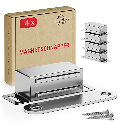 LouMaxx Magnetschnäpper stark - Haltekraft 6kg - 4er Set aus Edelstahl – Türmagnet - Schrankmagnet – Möbelmagnete – Tuer Magnetverschluss Edelstahl– Magnethalter Schranktür für sicheren Halt LouMaxx Magnetschnäpper stark - Haltekraft 6kg - 4er Set aus Edelstahl – Türmagnet - Schrankmagnet – Möbelmagnete – Tuer Magnetverschluss Edelstahl– Magnethalter Schranktür für sicheren Halt von LouMaxx