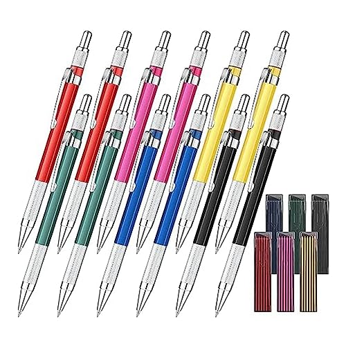 Loufy 12 Lötkolbenstifte mit 6 runden Nachfüllpackungen, mechanische Bleistifte, Metallmarker für Lötkolben aus Stahl für Rohr Loufy 12 Lötkolbenstifte mit 6 runden Nachfüllpackungen, mechanische Bleistifte, Metallmarker für Lötkolben aus Stahl für Rohr von Loufy