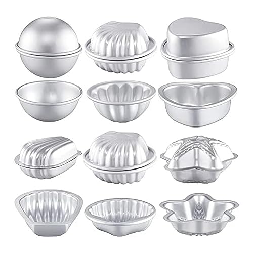 Loufy 12 Stück, 6 Formen zur Herstellung von Badezimmern, zum Basteln, Badpumpe, Pressform für handgefertigte Seifen, Kuchenkerze, Backen von Loufy