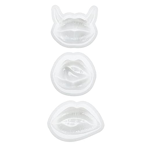 Loufy 3 Stück Lippen-Harzformen, 3D-Telefonständer, Formen für Telephonständer, Harz-Kunstformen, UV-Silikon-Epoxid-Gussformen, B von Loufy