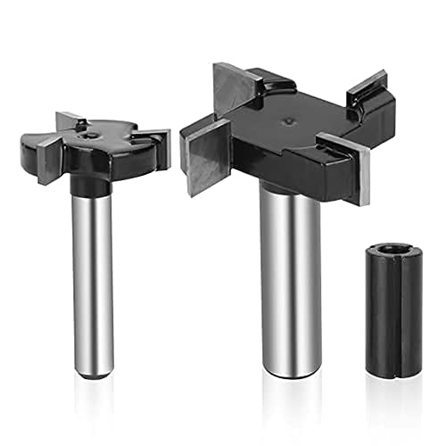 Loufy Bohrer für Oberflächenfräse, CNC-Spoilboard, Bedienung von 1/4 und 1/2 Zoll, Schneiddurchmesser 1 und 2 Zoll, Bohrer für Flachfräse von Loufy