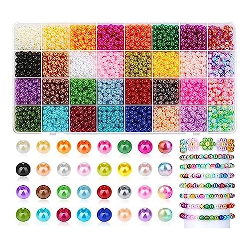 Loufy Perlen für Schmuckherstellung, 32 Farben, runde Perlen mit Löchern, 1920 Stück, 6 mm, handgefertigt, bunt, kleine lose Perlen Loufy Perlen für Schmuckherstellung, 32 Farben, runde Perlen mit Löchern, 1920 Stück, 6 mm, handgefertigt, bunt, kleine lose Perlen von Loufy