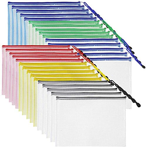 Loufy ReißVerschlussbeutel Aktenbeutel(6 Farben,30),Wasserdicht Brief Papierformat Aktenbeutel,für BüRomaterial Verwendet von Loufy