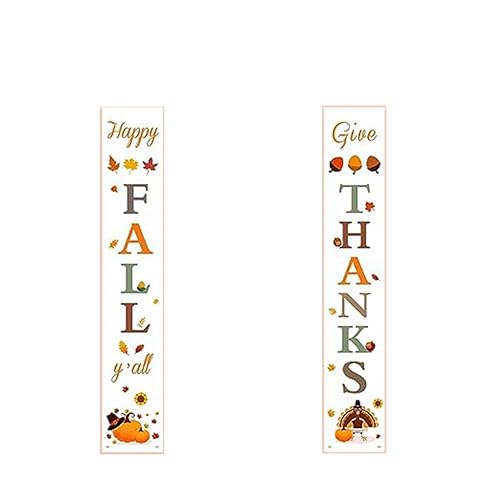 Loufy Thanksgiving Couplet Türvorhang Banner Herbsternte Tür Willkommen Veranda Schild Dekoration Outdoor Thanksgiving Geschenk Einfach zu Verwenden 30 X 180 cm von Loufy