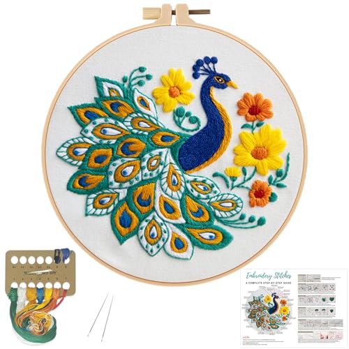 Louise Maelys Stickset mit Pfauenblüten für Anfänger, Kreuzstich-Set für Erwachsene, DIY-Nadelspitzen-Sets inklusive Stickrahmen, Anleitung und Fäden Louise Maelys Stickset mit Pfauenblüten für Anfänger, Kreuzstich-Set für Erwachsene, DIY-Nadelspitzen-Sets inklusive Stickrahmen, Anleitung und Fäden von Louise Maelys