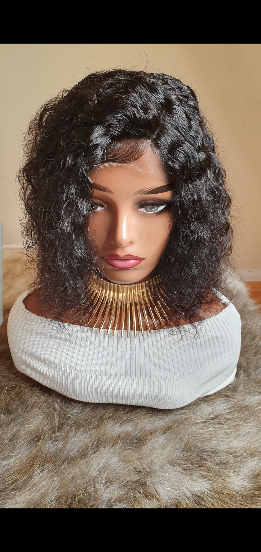 14Inches Tiefe Welle Perücke/100%echthaar Perücke/Kurze Perücke/4x4 Spitze Vorne Perücke/Kurze Lockige Perücke 14Inches Tiefe Welle Perücke/100%echthaar Perücke/Kurze Perücke/4x4 Spitze Vorne Perücke/Kurze Lockige Perücke von LouiseHairFeel