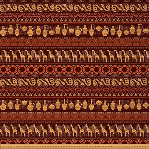 Abstrakter geometrischer Stoff Meterware ethnisches afrikanisches Thema Polsterstoff für Stühle und Heimwerkerprojekte klassischer Giraffen dekorativer wasserdichter Stoff 920x150cm orange braun von Loussiesd