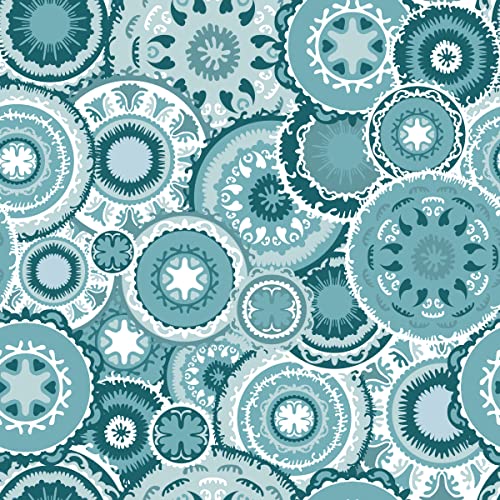 Boho abstrakter Polsterstoff, Meterware, Retro-Aqua-Mandala, Outdoor-Stoff, Meterware, böhmischer geometrischer Kreis, Dekorationsstoff für Polster und Heimwerkerprojekte, 92 x 150 cm, Türkis Boho abstrakter Polsterstoff, Meterware, Retro-Aqua-Mandala, Outdoor-Stoff, Meterware, böhmischer geometrischer Kreis, Dekorationsstoff für Polster und Heimwerkerprojekte, 92 x 150 cm, Türkis von Loussiesd
