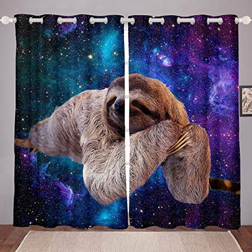 Faultier Blickdichte Vorhänge Dekor 2er Set 3D Lustige Tiergalaxie Faultier Fenstervorhang 183x117cm Lila Blau Sternenhimmel Vorstehend Vorhang Für Kinder Jungen Mädchen Weltraum Milchstraße Faultier Blickdichte Vorhänge Dekor 2er Set 3D Lustige Tiergalaxie Faultier Fenstervorhang 183x117cm Lila Blau Sternenhimmel Vorstehend Vorhang Für Kinder Jungen Mädchen Weltraum Milchstraße von Loussiesd