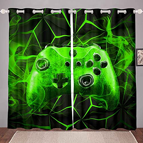 Gaming-Vorhänge, Vorhänge für Kinder, Gamer, Videospiele, Vorhang-Set für Jungen, moderner Game-Controller, Stoffvorhang, grün, Gamer-Konsolen-Vorhänge, B 46 x L 54 cm Gaming-Vorhänge, Vorhänge für Kinder, Gamer, Videospiele, Vorhang-Set für Jungen, moderner Game-Controller, Stoffvorhang, grün, Gamer-Konsolen-Vorhänge, B 46 x L 54 cm von Loussiesd