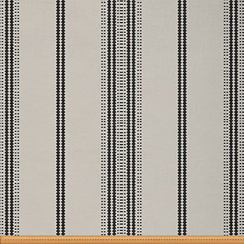 Gestreifter Polsterstoff für Stühle moderner einfacher geometrischer Stoff als Meterware dekorativer Stoff im klassischen Boho Stil für Polsterung und Heimwerkerprojekte 184x150cm Beige Schwarz von Loussiesd
