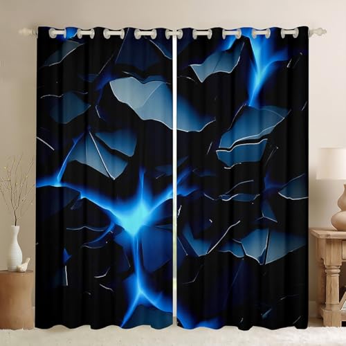Loussiesd Blaue Geometrie Vorhänge 175x140cm für Kinder Jungen Mädchen Geometrie Bodenbeschaffenheit Fenstervorhang Vulkangesteine Blickdichte Vorhänge Gardinen für Schlafzimmer Wohnzimmer Loussiesd Blaue Geometrie Vorhänge 175x140cm für Kinder Jungen Mädchen Geometrie Bodenbeschaffenheit Fenstervorhang Vulkangesteine Blickdichte Vorhänge Gardinen für Schlafzimmer Wohnzimmer von Loussiesd