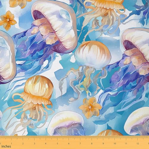 Loussiesd Bunt Quallen Stoff Meterware 92x150cm Meereslebewesen Seehund Dekorative Patchwork Stoffe Ozean Kreatur Thema Wasserdichter Stoff Meer Unterwasserwelt DIY Reupholstery Polsterstoff Loussiesd Bunt Quallen Stoff Meterware 92x150cm Meereslebewesen Seehund Dekorative Patchwork Stoffe Ozean Kreatur Thema Wasserdichter Stoff Meer Unterwasserwelt DIY Reupholstery Polsterstoff von Loussiesd