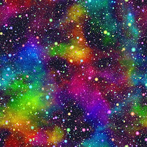 Loussiesd Bunter Galaxie Polsterstoff,Meterware,lila,Blauer Weltraum Universum,Dekorationsstoff für Polster und Heimwerkerprojekte,Sternenhimmel,wasserdichter Outdoor Stoff,92x160cm von Loussiesd
